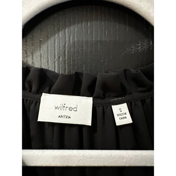 Wilfred Women's Black Chiffon Ruffle Babydoll Mini Amerie Dress Size Small - Picture 6 of 10